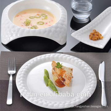 China fornecedor hd projetos dinnerware conjuntos, conjuntos de louça de cerâmica em relevo, dinnerware restaurante usado